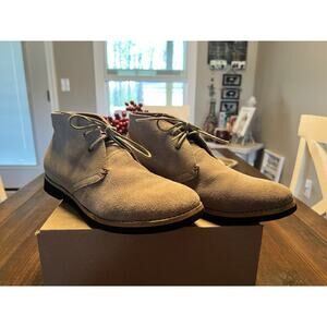 Tommy Hilfiger Mens Suede Chukka Boots Taupe Lace Up Casual Dress Shoes